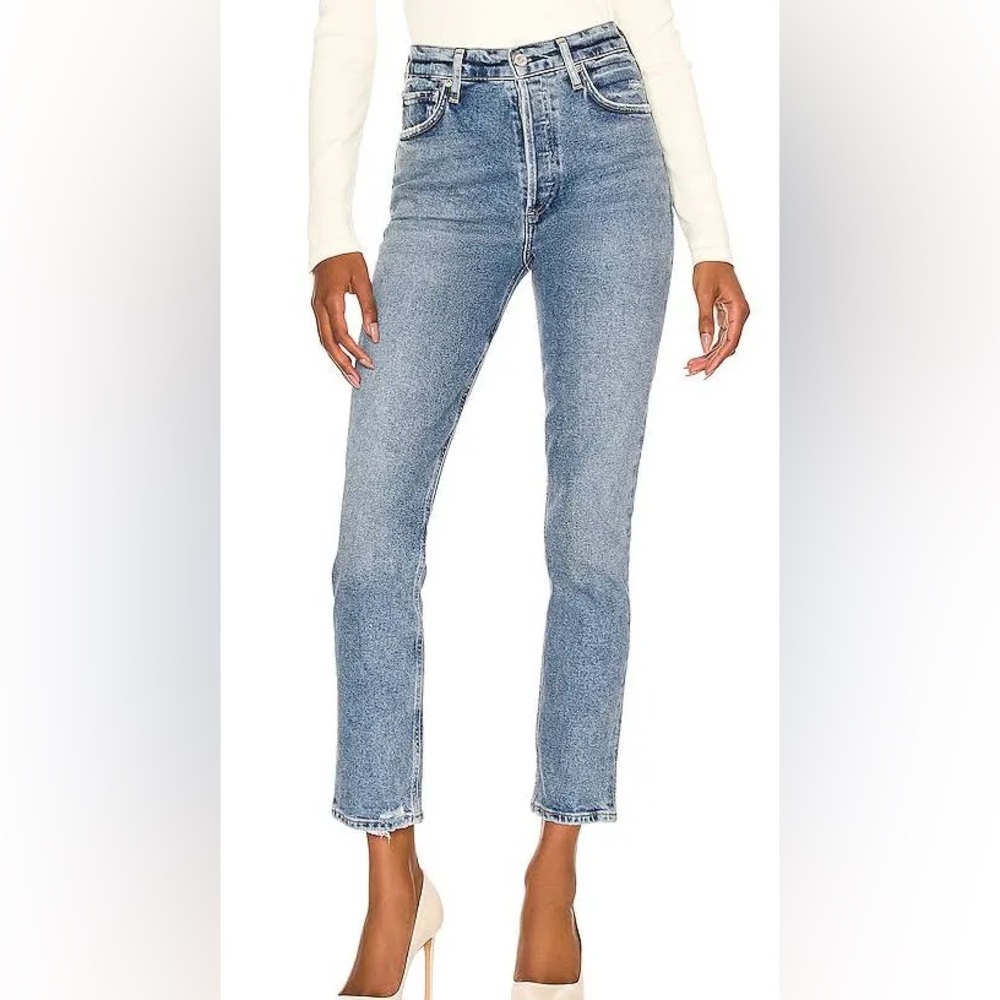 Citizens Of Humanity Charlotte Crop Blue Straight Leg Jeans